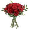 KENTIS - Bouquet di Rose Rosse Vere - Rose Fresche a Stelo Lungo 50 cm a Domicilio con Biglietto Personalizzato - 12 Rose Rosse