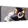 canvashop Quadro Banksy Dj Monkey 60x30 cm Stampa Su Tela Canvas | Da Parete, Quadri Moderni, Soggiorno, Arredo Casa, Street Art