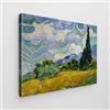 Giallobus - Quadro - Vincent Van Gogh - Tela standard - 50x35-15 - Campo di grano con cipressi - Pronto da appendere - Quadri moderni per la casa