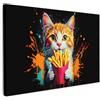 MuchoWow© Stampe Su Tela Quadro Soggiorno Quadri Camera Da Letto Moderni | 30x20 cm - Accessori Salotto Poster Da Parete Con Cornice Decorazione Muro Gatto - Cibo - Patatine fritte - Graffiti