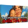 ConKrea - Caricatura dalla Tua Foto Personalizzata | 50x30cm | Stile Caricatura Colorata | Quadro su Tela Canvas | Idea Regalo Divertente per Famiglie e Coppie