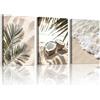 WENGTIAO 3 Pezzi Estate Spiaggia Quadro su Tela Incorniciato | Stampa su Tela Palma Cocco Costa Tropicale Quadri Moderni Soggiorno Camera da Letto Decorazioni Parete 30x40cmx3