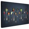 MuchoWow© Quadro Moderno Soggiorno Decorazioni Da Parete Quadri Su Tela Da | 120x80 cm - Salotto Grandi Foto Cornice Stampe Su Tela Camera Da LettoCucchiaio - Spezie - Argento - Spezie - Cucina