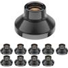 ledscom.de 10 lampade da soffitto/portalampada ELEKTRA, porcellana, nero lucido, 1x E27 max. 300 W