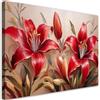 Feeby Quadro su Tela Non Tessuta - Stampa Su Tela - Gigli rossi Fiori Piante - 30x20 cm - Decorazione Murale - Moderno Soggiorno - quadri moderni soggiorno - poster