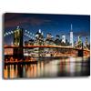 Printerland Quadro Moderno NEW YORK Ponte Brooklyn Quadri moderni soggiorno da Parete XXL grande Stampa su tela Canvas Decorazione Murale muro Arredo Camera da letto Cucina B&B Hotel (2, 70x100 cm)