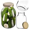 KADAX grandi barattoli in vetro 3000ml Ø82 - tappo a vite ermetico, per conserve, sottaceti, verdure lacto-fermentate e marmellate fatte in casa