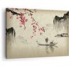 ARTTOR Moderno Quadro su Tela 70x50 cm Stampe da Parete Paesaggi Persone - 5020 | Fiore Ciliegie Giappone Quadro Decorativo 1 pezzo Soggiorno Camera da Letto Arte da Parete Decorazione da Parete ARTTOR