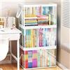 Generic 3 pezzi Scatola di Stoccaggio Grande Trasparente - Coperchio Flip a 180° Organizzatore Salvaspazio Resistente per Libri/Abiti/Documenti (bianco)