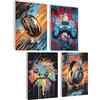 mojoliving Poster decorativi per camera gaming immagini poster da parete per gamer camera dei ragazzi set con motivi neon sign | Regali fantastici per gamer zocker immagini da parete neon quadro da