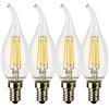 SUNSEED 4x Lampadina E14 Filamento LED 4W Colpo di Vento 470 Lumen Luce Calda 2700K, 40W Equivalente