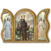 F.LLI BONELLA Fratelli Bonella | Trittico devozionale in legno di San Francesco f.to 6x9cm | Made in Italy