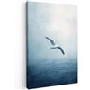 MuchoWow© Quadro Su Tela Grandi Dimensioni Quadri Moderni Soggiorno Stampa | 40x60 cm - Di Foto Decorazione Camera Letto Da Parete Con Cornice Dipinti Gabbiano - Bianco - Mare - Nebbioso