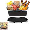 Mujiluxe Cestino della Spesa, Cestino Pieghevole Termico Come Cestino da Picnic, Borsa Termica Portatile con Manici Imbottiti, Cestino da Trasporto, per Viaggi, Picnic E Spesa, 30 Litri, 1 Pezzo (Nero)