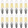 ANTYX Lampadina LED E14 12v Bianco Caldo 2700K 4W uguale a 40W LED Lampadina a candelabro Lampadina C35 per Camper, Progetto di Pannello Solare, Barca, Illuminazione off-Grid, Confezione da 10