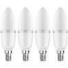 SAUGLAE Lampadine a Candela LED 12W, Lampadine a Incandescenza da 100W Equivalenti, 3000K Bianco Caldo, 1380Lm, E14 Piccola Vite Edison, 4-Pacco