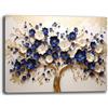 Printerland Quadro Moderno soggiorno ALBERO della VITA Beige Blu Astratto Quadri moderni da Parete Stampa su tela Canvas Decorazione Murale muro Arredo Camera da letto Salone (9, 30x40 cm)