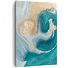 ARTTOR Moderno Quadro su Tela 50x70 cm Verticale Astratto - 4969 | Turchese Sfondo D'oro Quadro Decorativo Piccolo Soggiorno Camera da Letto Decorazione da Parete Arte da Parete ARTTOR