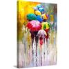 Startonight Quadro su Tela Ombrelli Colorati Pittura Felice - Grandi Quadri Moderni Astratti - Stampe Grande per Soggiorno Stampe Incorniciate 80x120 cm, Decorazione Parete, Idea Regalo Elegante