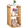 Relaxdays Scaffale Aperto con Angoli Arrotondati, Mobile da Bagno con Mensole, Quadrato, bambù, Marrone, HxLxP: 64,7x33x33 cm