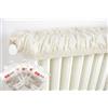 Generico 5PZ Copricalorifero Elasticizzato in Beige Estensibile da 80 a 140cm Ecrù Copri Termosifoni Tessuto Copri Calorifero in Stoffa Copritermosifone Stoffa in Cotone 100% Copricalorifero MADE IN ITALY