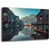 Printerland Quadri Moderni PAESAGGIO MONTAGNA Lago Baita Quadro moderno da Parete XXL grande Stampa su tela Canvas Decorazione Murale muro Soggiorno Arredo Camera da letto Cucina (30x50 cm, 10)