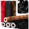 mawmuaw Tessuto Cielo Auto Adesiva 43x300 cm Tessuto Autoadesivo in Microfibra Nero Elasticizzato Pellicola Velluto Adesivo Pelle Scamosciata per Cruscotto Interni Auto Decorazioni Cassetto