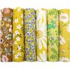 aufodara Tessuti Tessuto Cotone Stoffa Patchwork 6 Pezzi 50x50 cm Cucito Creativo DIY Fatto a Mano (Giallo)