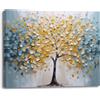 PIY PAINTING Arte Murale Su Tela, Stampe Su Tela Con Albero, Acquarellata, Quadro Da Parete Blue Gialla Per Soggiorno Ufficio Ingresso Corridoio Cucina, 30x40 cm