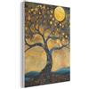 MuchoWow© Composizione Feltro XXL Pannello Camera Design Grande Cornice | 60x80 cm - Salotto Accento Parete Albero - Industriale - Astratto - Giallo