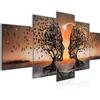 Runa Art Quadri Amanti 5 Pezzi L'immagine Tela Non Tessuta Decorazione Soggiorno Albero astratto Arancio 044852c