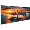 islandburner Quadro su tela Statua della Libertà Tramonto New York Skyline Immagini Poster