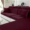 CYCMACO Velluto Copriseduta Divano Grande 1 Posti*2, Bordeaux | Universale Elasticizzato Copricuscini Divano Antiscivolo, Copridivano Cuscini Separati, Soft Sofa Seat Cover Lavabili