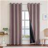 Ystyle Tende Oscuranti 100% Effetto Lino 2 Pezzi, 140x280cm, Tenda Oscurante da Interno con Occhielli, Tende per Interni Moderne per Camera da Letto e Soggiorno, Marrone