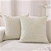 CYCMACO 2 Pezzi Federe Cuscini In Finto Lino 40x40, Fodere Per Cuscini Divano Decorativo, Copricuscini Divano Con Cerniera Invisibile, Moderni, Comodo Robusto, Per Soggiorno Camera, Beige Scuro