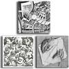 Printerland Quadri Moderni Soggiorno 3 pezzi Stile ESCHER Quadretti da Parete Stampa su tela Canvas Decorazione Murale muro Arredo Camera da letto Cucina (3pezzi 40x40 cm, Escher)