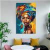 IHHGNB Quadro su tela astratto con donne africane, ragazza africana, decorazione per soggiorno, stampe su tela (70x90 cm/senza cornice)
