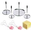 Woohome 7 Pz Chiodo Fiori Decorazione Della Torta, Woohome 4 Taglia Chiodo Fiori, 1 Pz Piping Flower Forbici e 1 Pz Porta Legna per Decorazione Torte, Cupcake, Chiodi, Aghi, Decorazione di Dolci