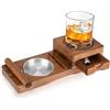 Osuter Scotte Posacenere per Sigari,Osuter Porta Sigari,sigaro cubano,Legno e Posacenere Compresi Cassetti e Vassoi per Bicchiere Whisky Adatto per Regali di Vacanza Home Office