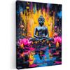 MuchoWow© Quadri Moderni Soggiorno Poster Da Parete Decorazioni Muro | 30x40 cm - Salotto Quadro Grande Foto Con Cornice Stampe Su Tela Camera Da Letto Buddha - Fiori - Candele - Giallo