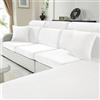 CYCMACO Velluto Copriseduta Divano Elasticizzato, Universale Copricuscini Divano Antiscivolo, Copridivano Cuscini Separati, Soft Sofa Seat Cover Lavabili(2 Posti, Bianco)