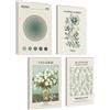 Mojoliving Set poster moderni con fiori | immagini verdi | decorazione da parete | Set Matisse | Flower Market 4 x A4 senza cornice