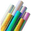 通用 Confezione da 7 fogli in finta pelle metallizzata iridescente effetto coccodrillo con elementi di animali testurizzati in colore brillante A4 Bump PU per orecchini, fiocchi per capelli e progetti fai
