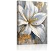 WENGTIAO Stampa su Tela Grigio Bianco Oro Gigli Fiori Con Cornice 40x60 cm | Quadro su Tela con Floreale Quadri Moderni Soggiorno Casa Camera da Letto Decorazioni Parete