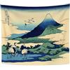 YONGFOTO Arazzo da Parete Giapponese Monte Fuji 36 Viste Camera Tappezzerie Umezawa nella provincia di Sagami Montagna Muraria Japones Poster Pittura Tradizionale Hokusai 180x160cm