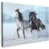 MuchoWow© Quadro Camera Da Letto Quadri Soggiorno Decorazione Parete Quadri | 90x60 cm - Moderni Su Tela Stampe Foto Con Cornice Quadretti Poster Casa Cavalli - Inverno - Animali - Natura - Neve