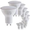 SUNSEED 10x GU10 6W, LAMPADINA LED FARETTO, Luce Calda 3000K 490 Lumen 120°, 41W Equivalente