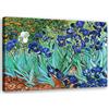 Feeby Stampa Tela Non Tessuta Iris Riproduzione Vincent Van Gogh 90x60 cm Foto Stampa Moderna Pronta Per Essere Appesa Piante Natura Fiori blu