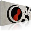 CheQuadro! Quadro astratto moderno orizzontale, decorazione da parete Cerchi Moderni Rosso e Nero intelaiato pronto da appendere absh1-130x60 cm