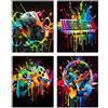 Dazzlewall 4 Pezzi Stampe Arte Murale per Gamer, Poster Vivaci Attrezzatura Gaming con Schizzi di Colore per Camera Adolescenti o Sala Giochi, 8x10 Pollici senza Cornice